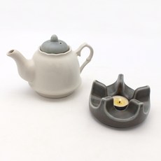 Dalsogum 韓國製陶瓷霧麵茶壺迷你保溫座套組, 1套, 深灰色