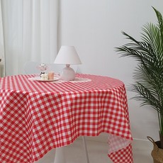 格紋防水桌巾, 紅色, 4人2碼(150 x 180 cm)