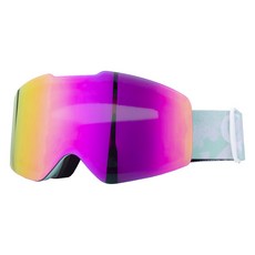 ROCKBROS 洛克兄弟 QNature滑雪板用護目鏡 Q23-008, 薄荷綠綁帶 紫色鏡片