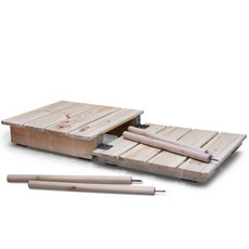 手工原木傳統冰橇, 1個, 混合顏色