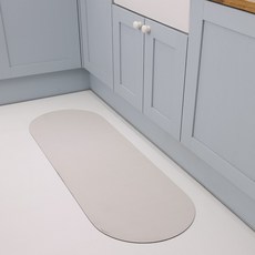 POGnAn 第四代可水洗珪藻土廚房地墊, 白灰色