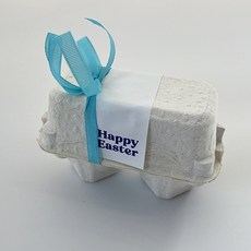 TINA PICNIC 復活節 2入雞蛋包裝組(鈷綠色緞帶-白色貼紙)20個, 20套, 鈷綠色(緞帶), 白色(貼紙)