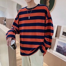 Market A 男士條紋基本款T恤