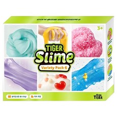 MY LITTLE TIGER 史萊姆綜合6色組, 薄荷醬 + 芒果果凍 + 銀河 + 粉紅糖漿 + 牛奶糖 + 海洋珍珠, 450g, 1盒