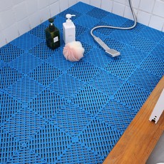 미끄럼 방지 욕실 바닥 매트 2p, 블루, 2개