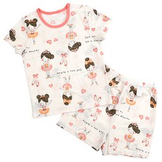 Maykids 女童芭蕾女孩印花5分袖套裝