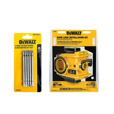 DEWALT 得偉 門鎖專用孔鋸套組 D180004+鍍金鑽頭十字尖 DWA00001 5p 套組, 1套