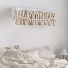 쁘리엘르 마르니 린넨 삼중직 스판 벽걸이 에어컨커버 삼각, 내추럴