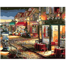 Momofix Painting DIY插畫繪圖組, 夜晚的咖啡街, 1個