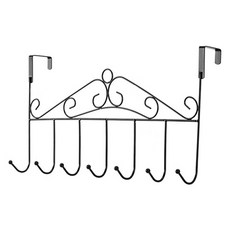 眼是7孔鐵絲縫隙門鉤衣架IY-DH28, 黑色的, 1個