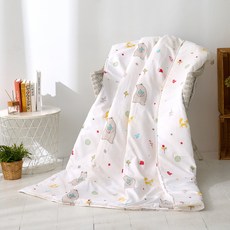 J-bedtime 床寢時光 舒柔棉四季被 涼被 台灣製 單人 涼感 吸濕排汗, 文青愜意熊 白色