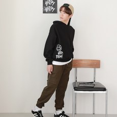 나나주니 남아용 그래피티 후드 티셔츠 + 듀오 카고 면바지 세트