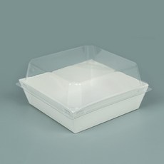 DesignPackage 早午餐正方形餐盒中號組, 白色, 50套