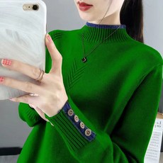 Elsso 女款半高領彩色彈性針織衫