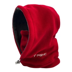 PGNC 絨毛保暖連帽圍巾, 紅色的