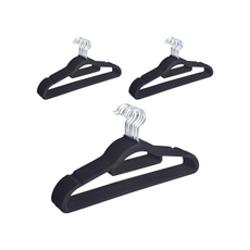 品屋 無痕防滑曬衣架 雙位款 42cm 黑色, 50個