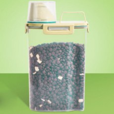 리빙에스 강아지 파스텔 간식 사료통, 연두노랑, 2.5L, 1개