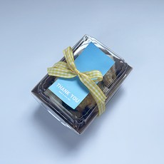 Tina Picnic 迷你牛皮一次性容器 + 貼紙 粉嫩天藍色 + 黃色緞帶 套組, 20套, 便當容器(20p) + 貼紙 粉嫩天藍色(20p) + 黃色緞帶(20p)