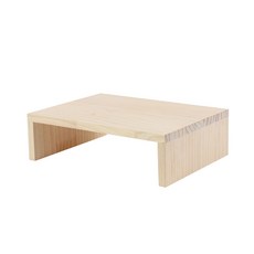 포메리트 포리드 원목 미니 1단 모니터받침대, 소나무 원목색