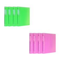 ECO Chungwoon 環保清潔鏈接文件夾 A4 40 張 2 種 x 4p 集, 1套, 綠色, 粉紅色