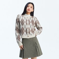 MIXXO 女款圓領菱形印花開襟外套
