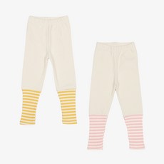 RAINBOW KIDS 孩童拼色條紋內搭褲 2入