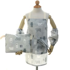 SEMOMS 孩童防水圍裙+頭巾+袖套+收納包組