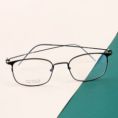 BEIMA 7G墊圈方形鋼鈦方形眼鏡框 + 抗藍光鏡片 + 眼鏡盒 + 拭鏡布組合