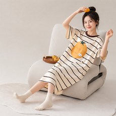 I CAN SIMPLE 孕婦空氣棉舒適連身睡裙 E款