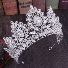 自助婚禮鑽石頭飾皇冠 nxw558, 銀色, 1個