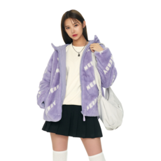 NEDRY 男女共用 Mully 雙面穿 Logo 夾克, 淺紫色 (36)