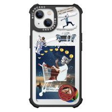 모란카노 임팩트 콜라주 맥세이프 디자인 투명 범퍼 휴대폰 케이스