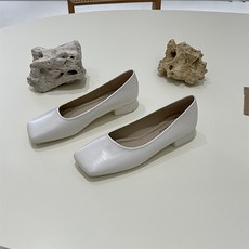 몬드스팟 여성 사각코 포인트컬러 미들굽 로우힐 3cm YT_RB667_MA