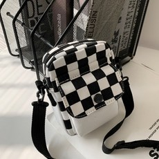 Hararoi 男童棋盤格迷你斜背包