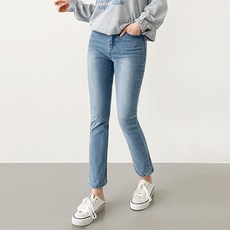 jalbba jean 女款Heather直筒水洗彈力丹寧褲