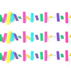 PARTYSHOW 鋸齒派對拉旗, 彩虹色, 3個