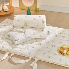 파르페by알레르망 패드+ 일반베개 + 낮잠이불세트 분리형, 옐로우