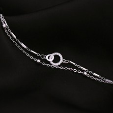 비아워게스트 여성용 더블 서클 체인팔찌