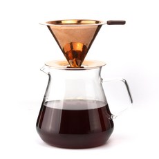 COVING 蜂窩壓紋手沖咖啡濾杯+玻璃咖啡壺組, 混色, 1組