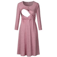 復古鈕釦哺乳連身裙