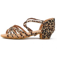 Star 拉丁舞 運動舞蹈鞋 3.5cm, A交叉 豹紋, 220