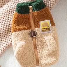 REDPUPPY 狗狗冬眠毛絨配色鋪棉外套, 1個, 混色