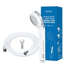 atojet 窗型過濾蓮蓬頭 + 2m環保軟管套組 (白色), 1組, 白色