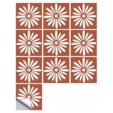 델리리움 보헤미안 스타일 데이지 셀프 무광 타일 스티커 10p, type 12