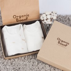 오가닉붐 유아용 말띠해 사계절 양면 내의 상하의 2종 세트 + 쇼핑백