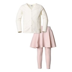 Yurabi 女童口袋針織外套裙式內搭褲組