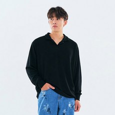 크램프 빅사이즈클럽 데일리 트임 카라 긴팔티