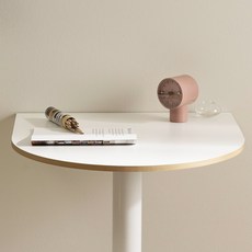 웰퍼니쳐 플루이드 LPM 자작엣지 반원 테이블 600 방문설치, 화이트