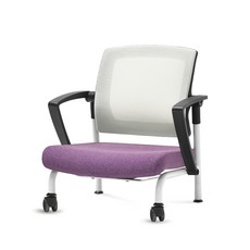 체어포커스 슬라이딩 좌식의자 C530, 블랙(팔걸이) + 화이트(등받이) + 고급 바이올렛(방석), 1개
