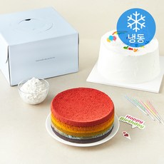 장가네제과 무지개 레인보우 케이크 만들기 키트 세트 610g (냉동), 1세트 1세트